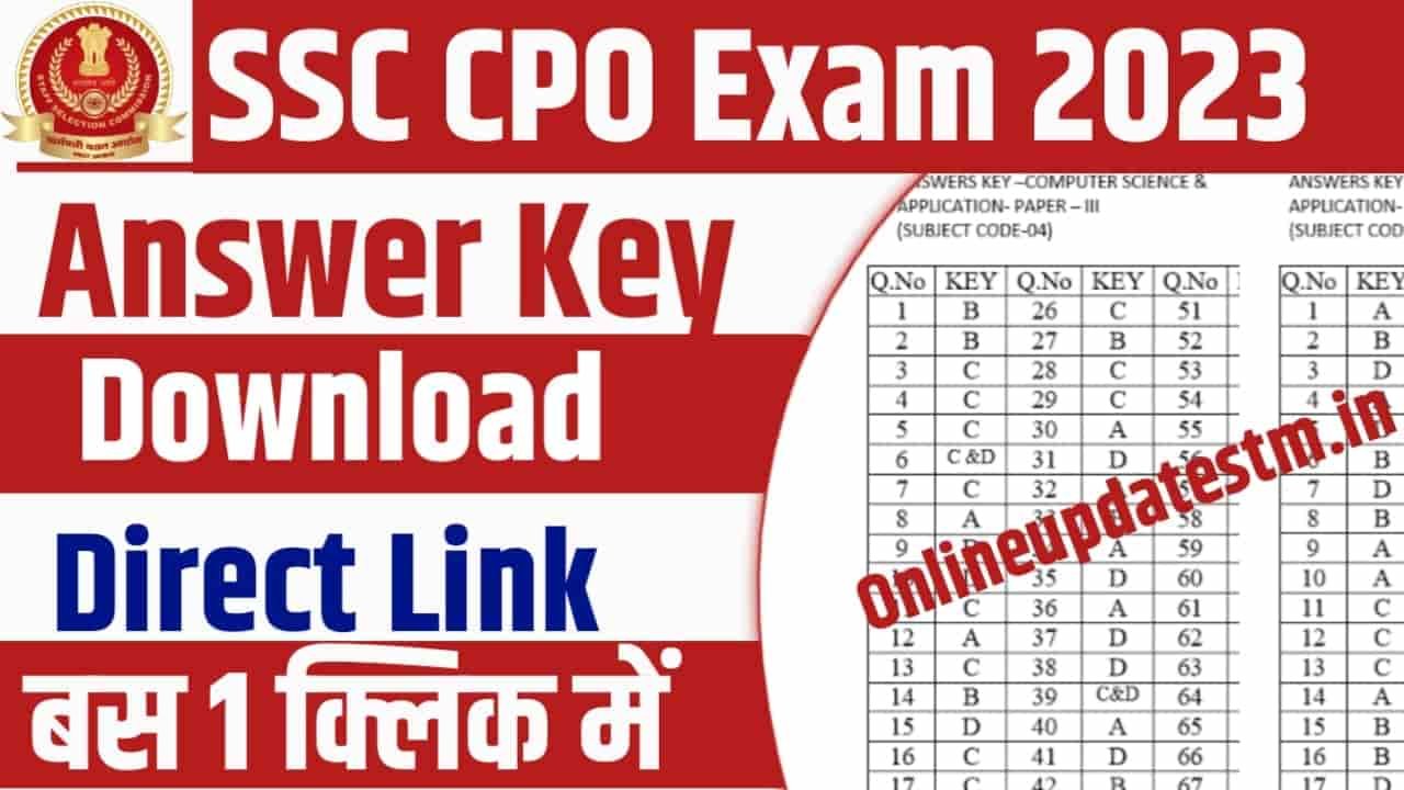 Ssc Cpo Answer Key