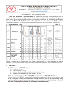 Bihar BSWC Various Post Vacancy 2025