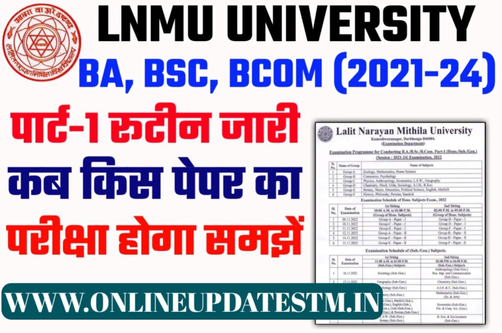 Lnmu Part 1 Exam Programme & Centre List 2022