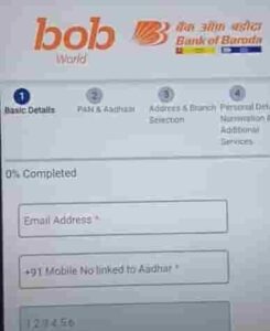 Bank of Baroda Online Account Opening zero balance