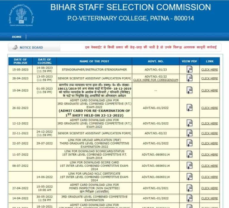 BSSC Stenographer Online Form 2023 : Online Apply For 232 Posts Full ...