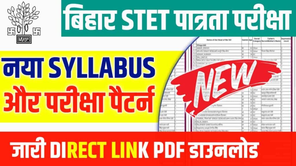 Bihar STET Syllabus PDF