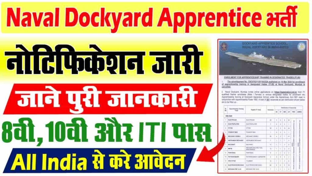 Naval Dockyard Apprentice Bharti 2024