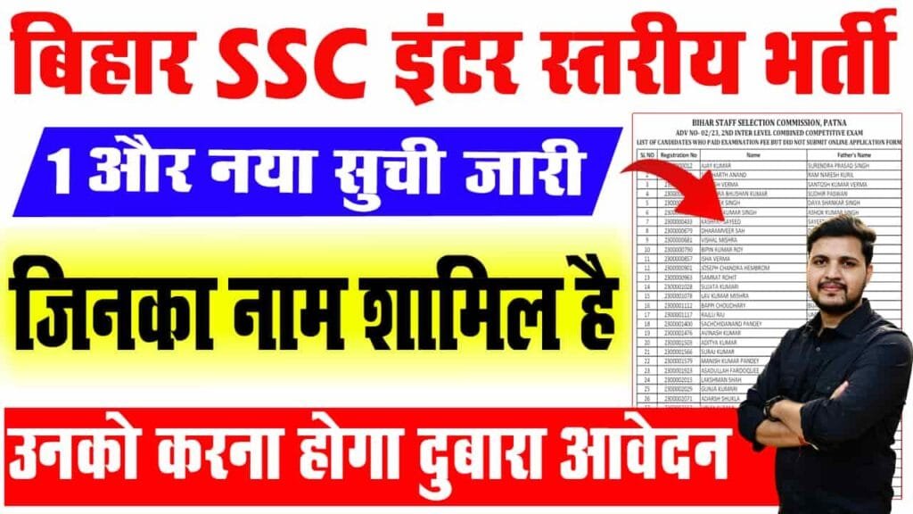 Bihar SSC Inter Level Form Correction 2024