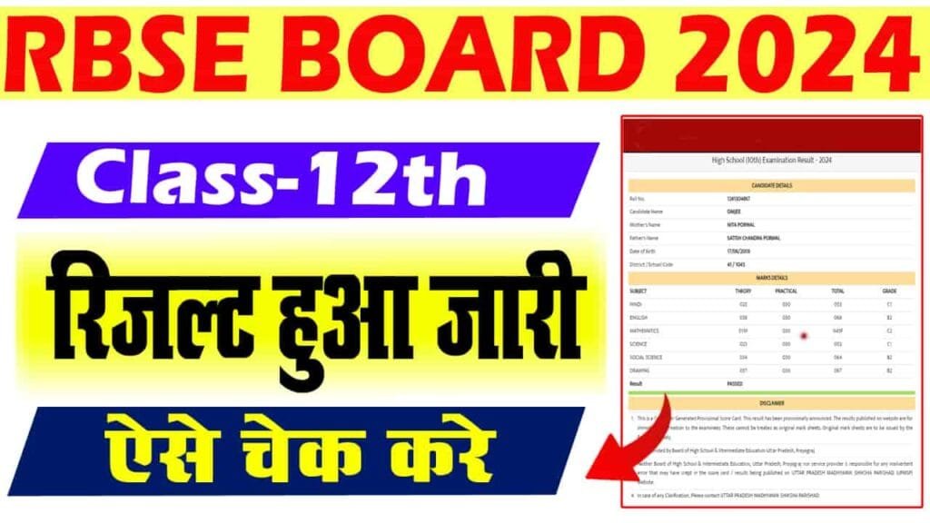RBSE 12th Result 2024