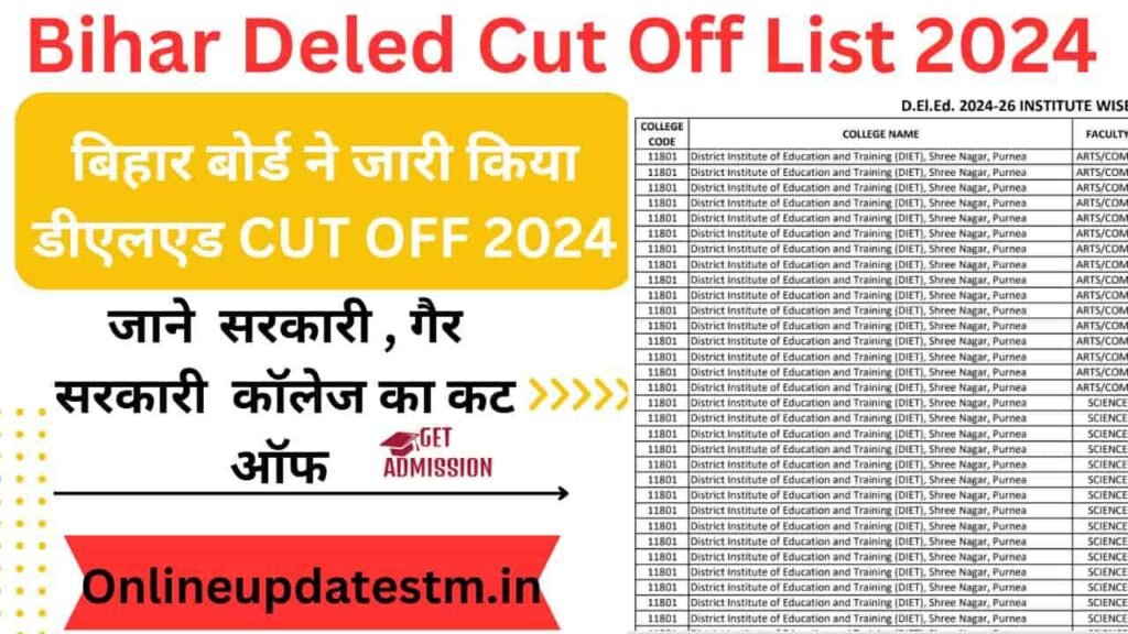 Bihar Deled Cut Off List 2024