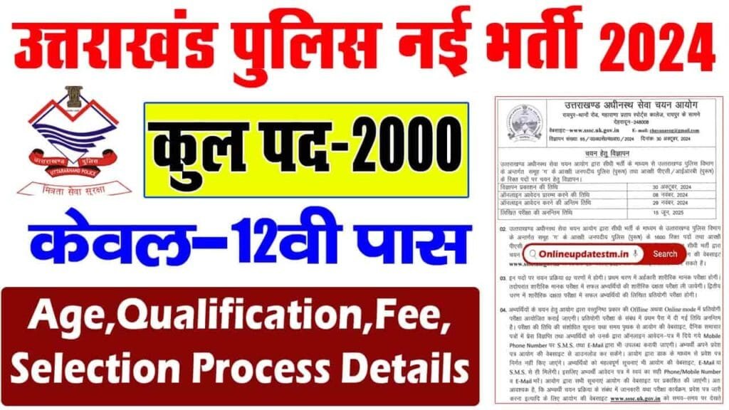 Uttarakhand Police Constable Vacancy 2024