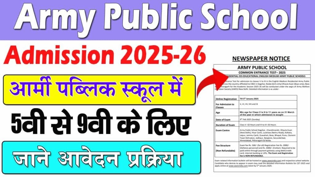 Army Public School Admission 2025-26