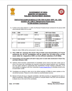RRB JE Admit Card 2024