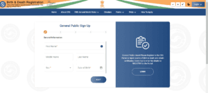 Birth Death Registration New Website