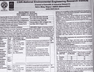 CSIR NEERI Vacancy 2025