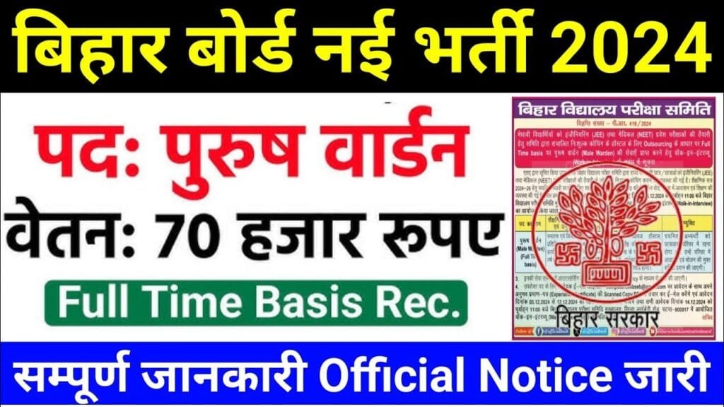 Bihar Board Warden Bharti 2024