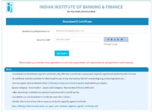IIBF Certificate Download