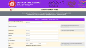 Railway RRC ECR Apprentice Online Form 2025
