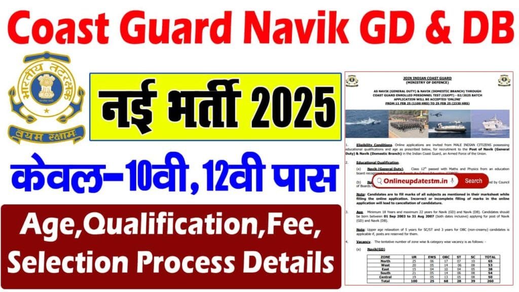 Indian Coast Guard Navik GD & DB Recruitment 2025