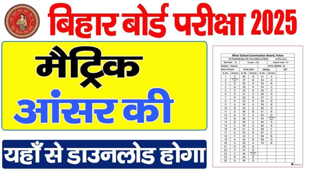 Bihar Board 10th Answer Key 2025