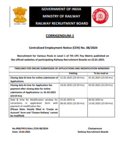 Railway Group D Last Date Extend