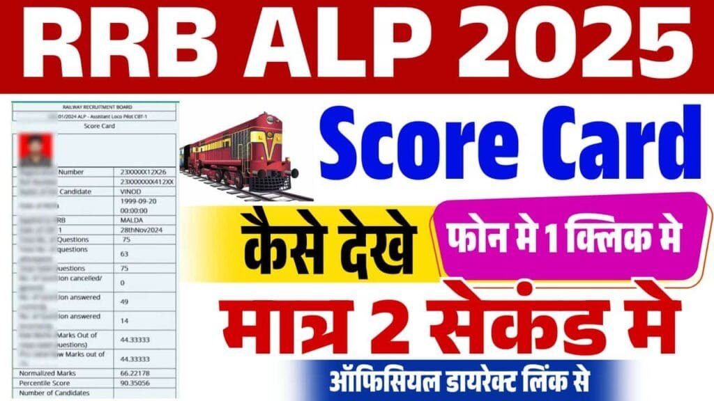 RRB ALP Score Card 2025
