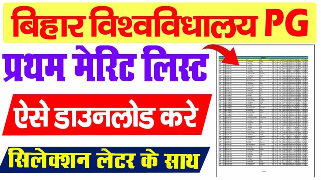 BRABU PG 1st Merit List 2024-26