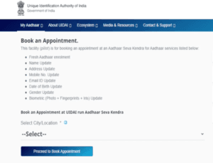 Aadhaar Slot Booking Online 2025