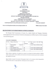 Income Tax Vacancy 2025