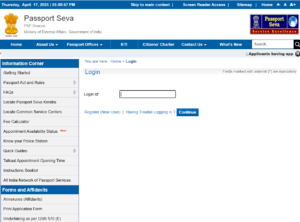 Normal passport online apply