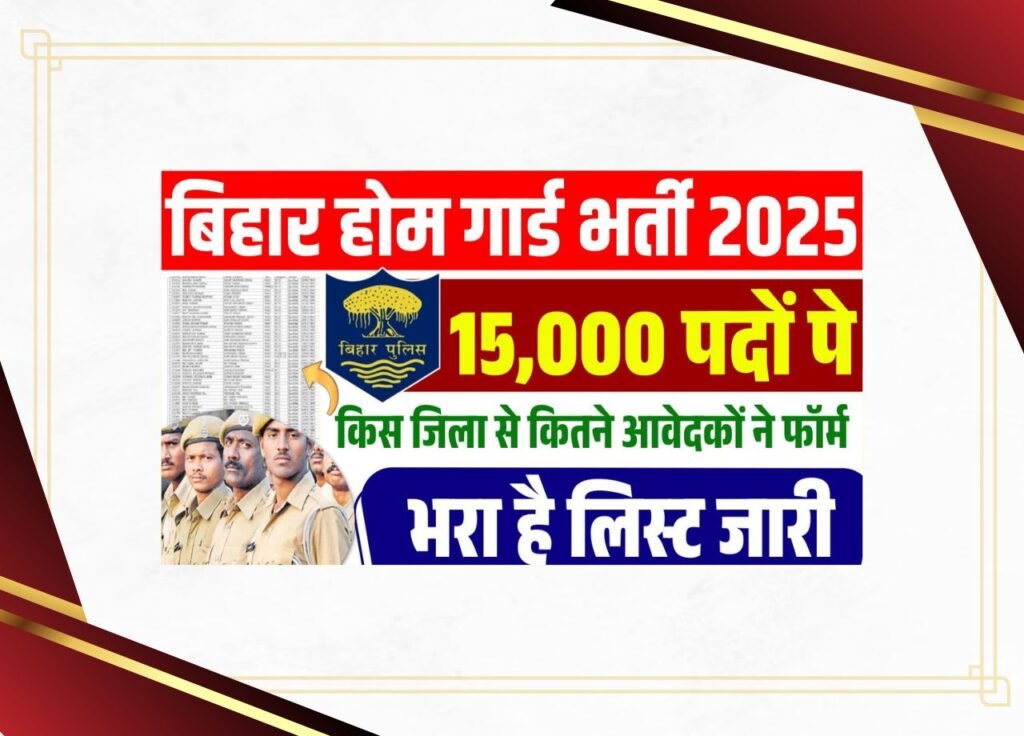 Bihar Home Guard District Wise Application List