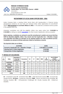 Indian Overseas Bank New Vacancy 2025
