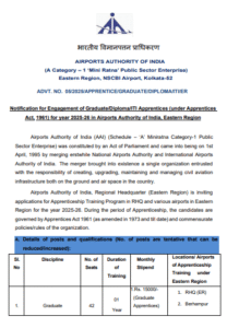 AAI Apprentice Vacancy 2025