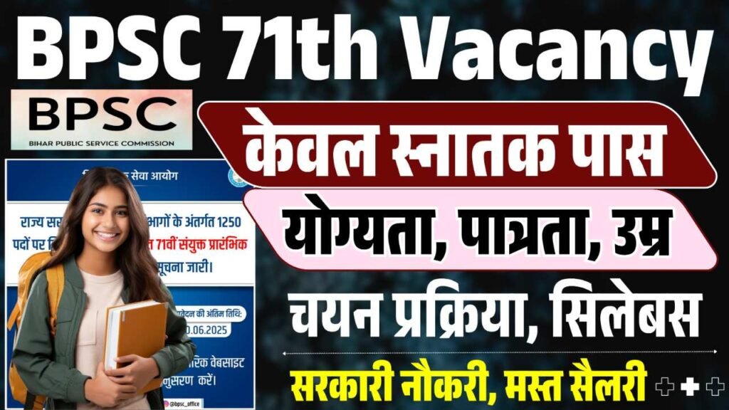 BPSC 71th Vacancy 2025