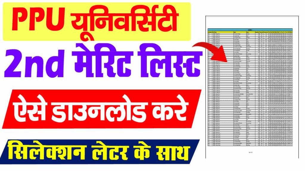 PPU UG 2nd Merit List 2025