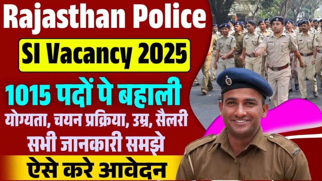 Rajasthan Police SI Vacancy 2025