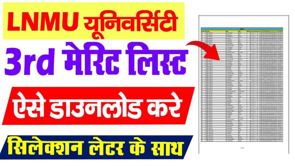 LNMU UG 3rd Merit List 2025