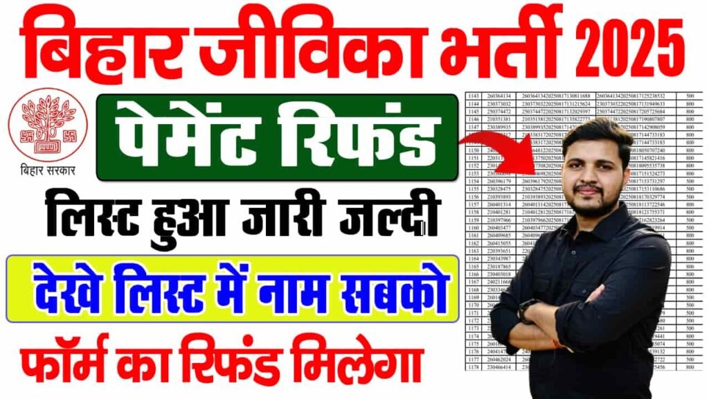 Bihar Jeevika Form Payment Refund List 2025