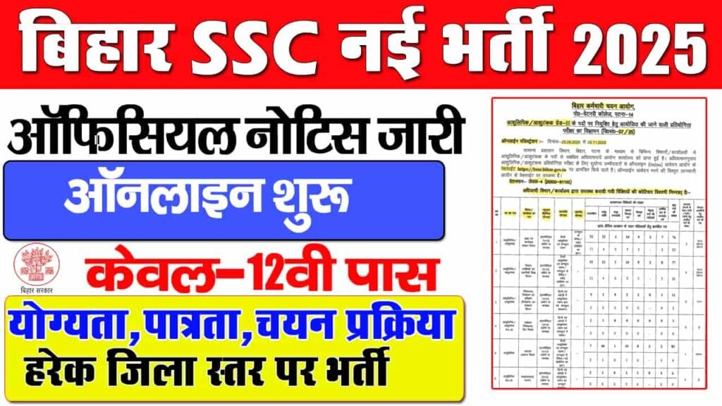 BSSC Stenographer Vacancy 2025