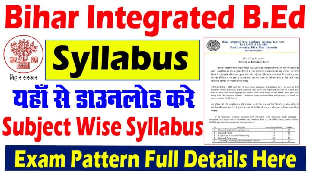 Bihar Integrated BEd Syllabus 2025