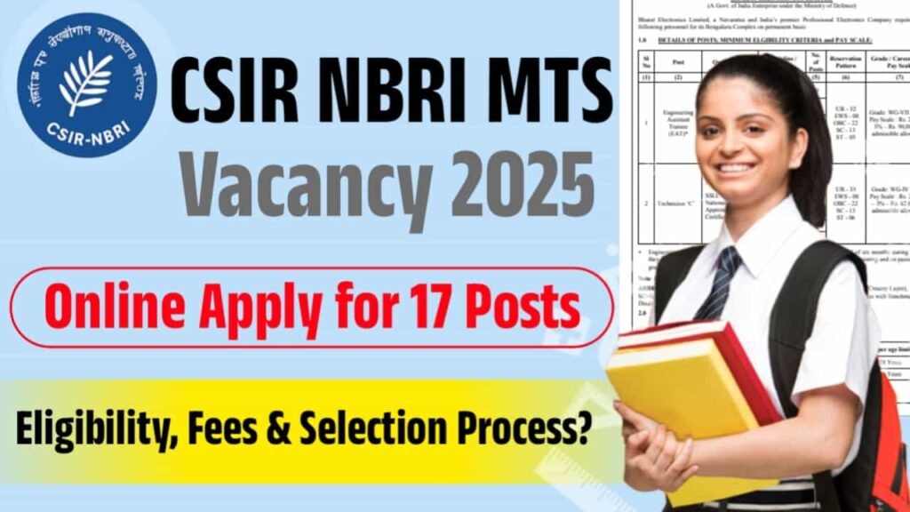 CSIR NBRI MTS Vacancy 2025