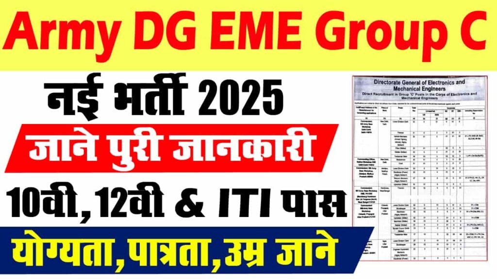 Army DG EME Group C Vacancy 2025
