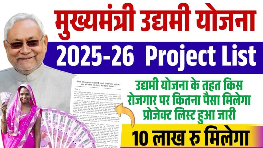 Bihar Udyami Yojana Project List 2025-26
