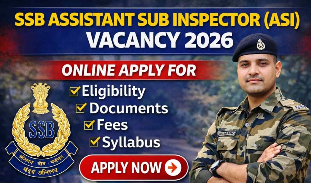 SSB Assistant Sub Inspector (ASI) Vacancy 2026
