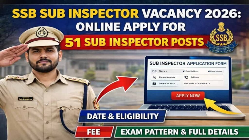 SSB Sub Inspector Vacancy 2026