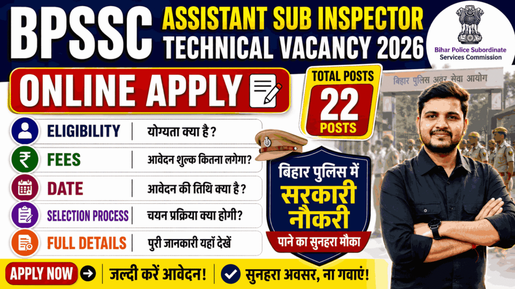 BPSSC Assistant Sub Inspector Technical Vacancy 2026