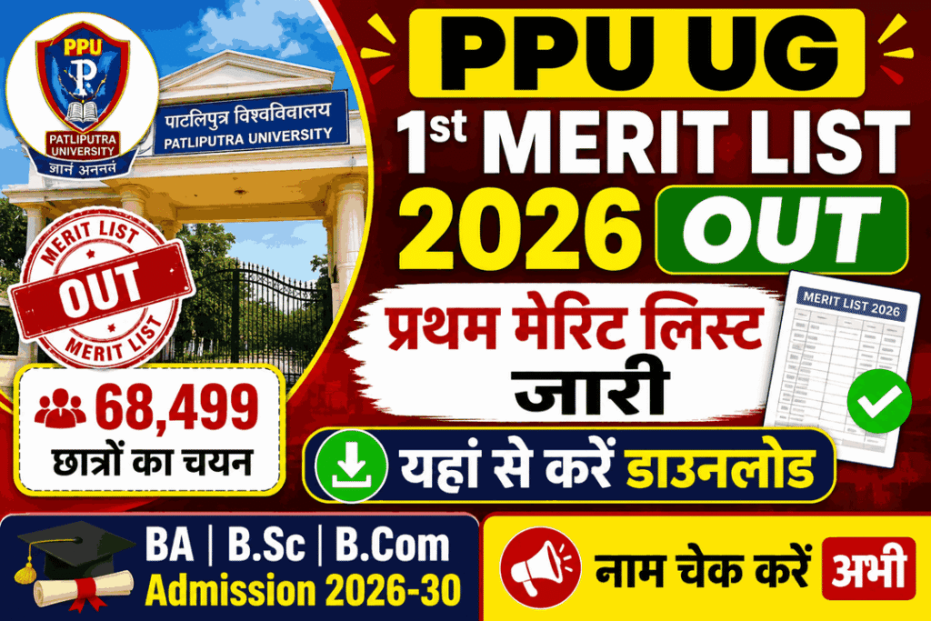 PPU UG 1st Merit List 2026
